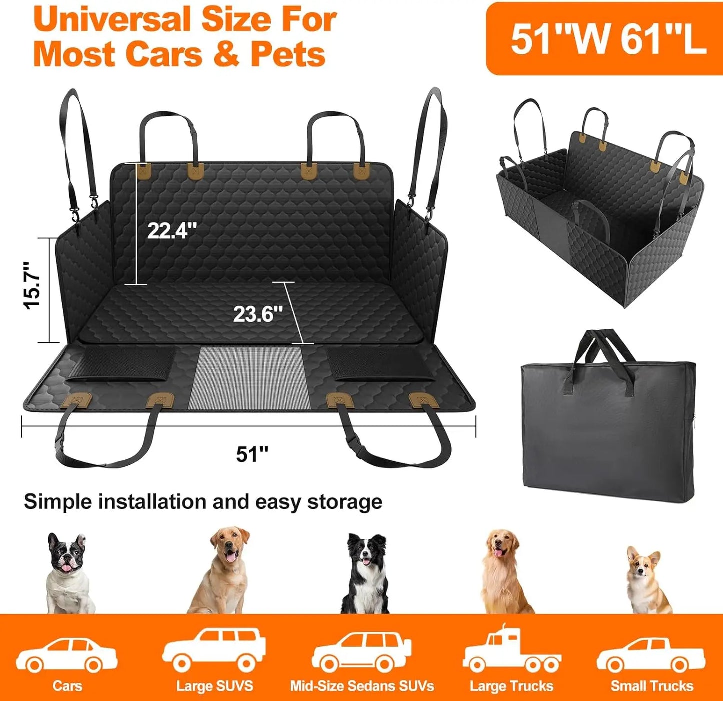 Waterproof Dog Car Seat Cover