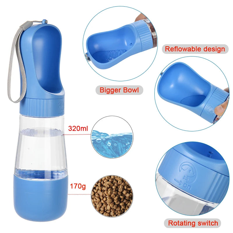 2-in-1 Portable Dog Water Bottle