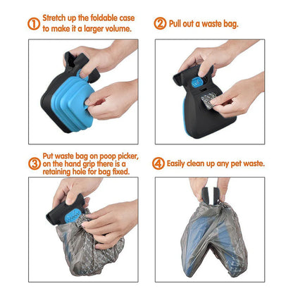 Foldable Pet Pooper Scooper with Degradable Bags