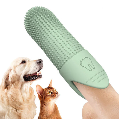 360° Silicone Finger Toothbrush for Dogs & Cats